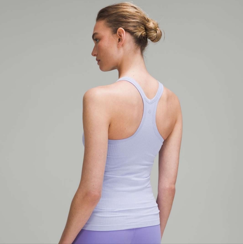 Lululemon Ebb to Street tank top in Lilac Smoke size 10 Racerback NWOT - Picture 3 of 11